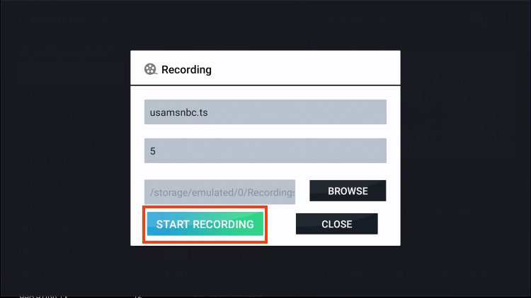 select start recording