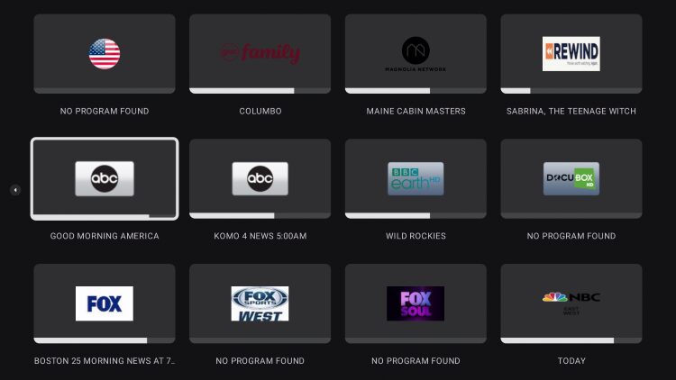 browse through channels with show names on NexTV