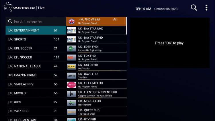 Entertainment Category