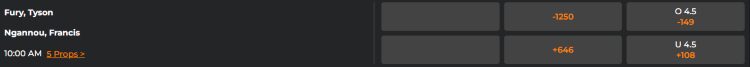 betting odds for tyson fury vs francis ngannou