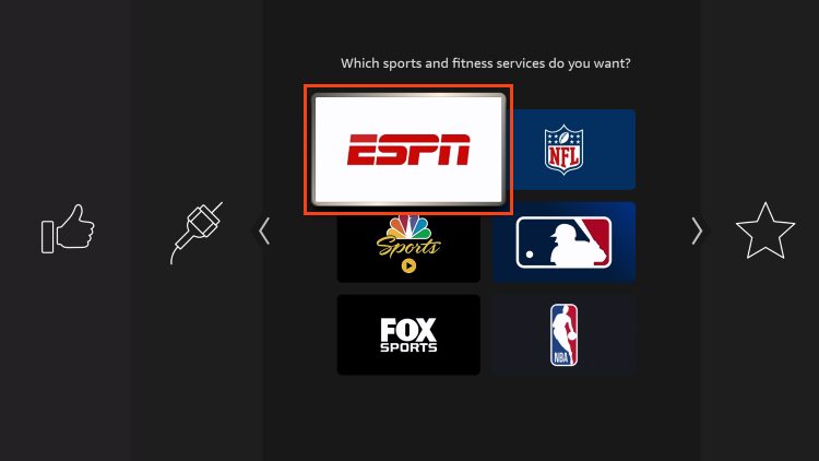 select streaming services to set up firestick