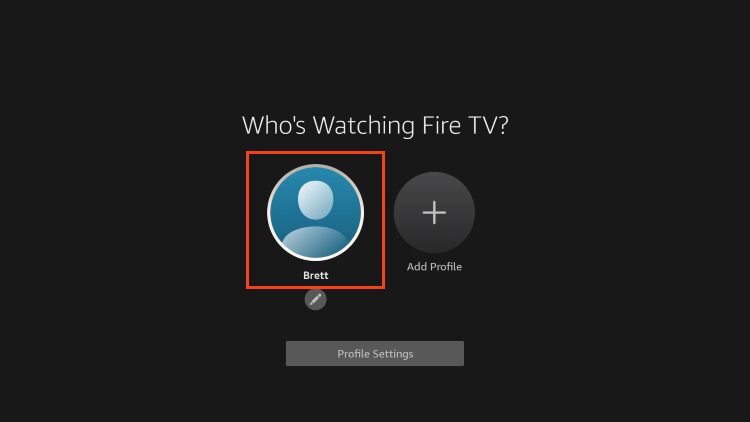 choose your profile to complete firestick set up