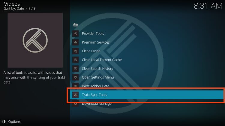 select trakt sync tools