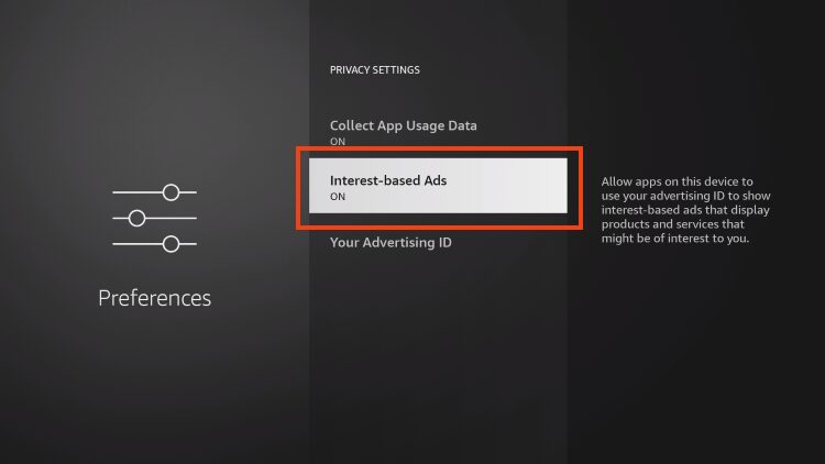 click interest based ads
