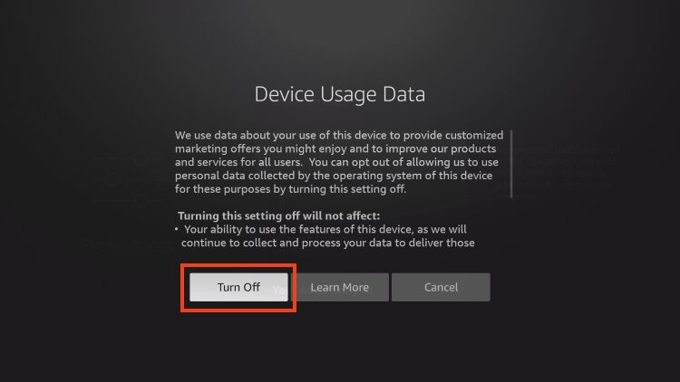 click turn off