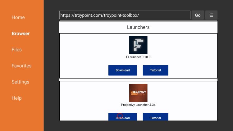 launchers in TROYPOINT Toolbox