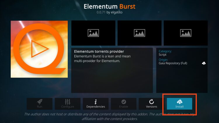 click install for elementum burst