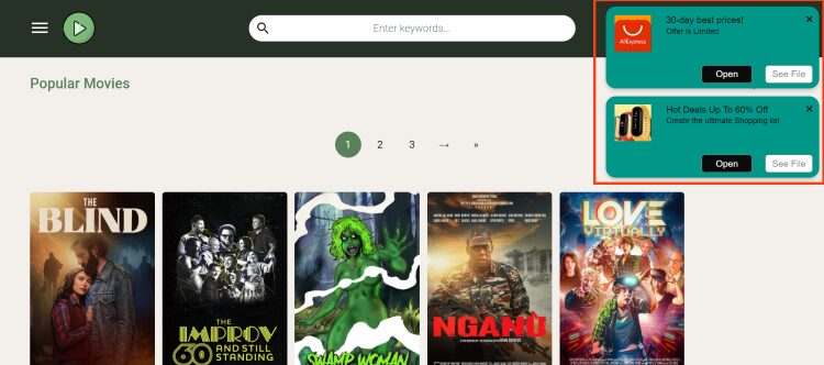 Movie Streaming Site with Ads