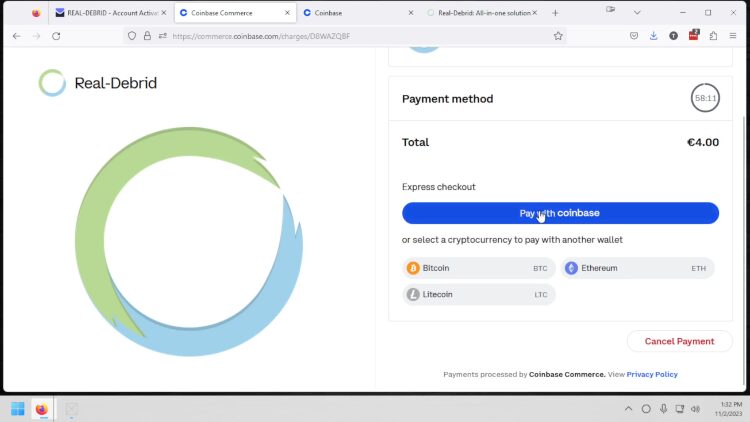 pay with coinbase