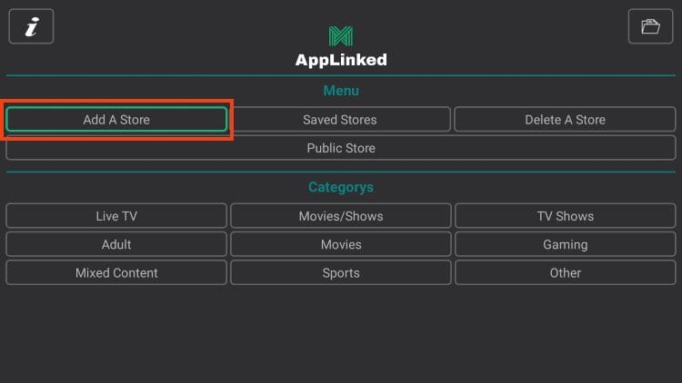 click add a store