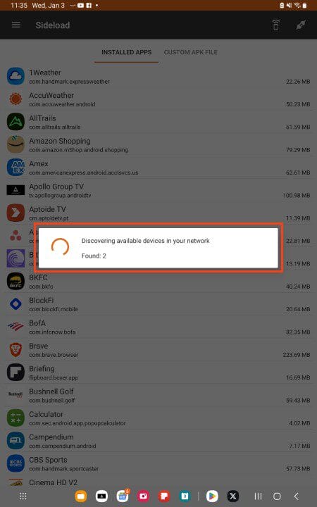 wait for devices to be found