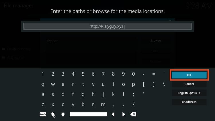 type http://k.slyguy.xyz/ and click ok