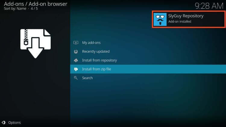 wait for slyguy repo addon installed message