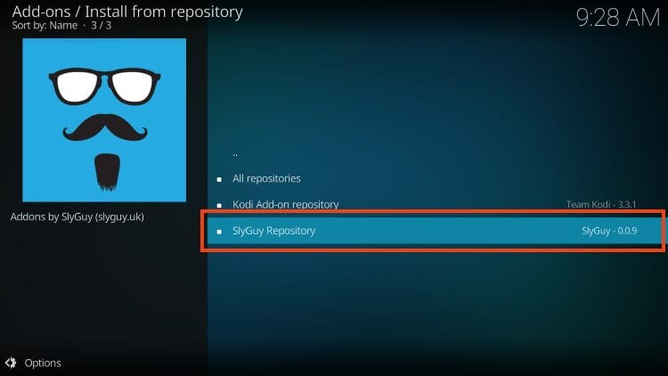 choose the slyguy repository