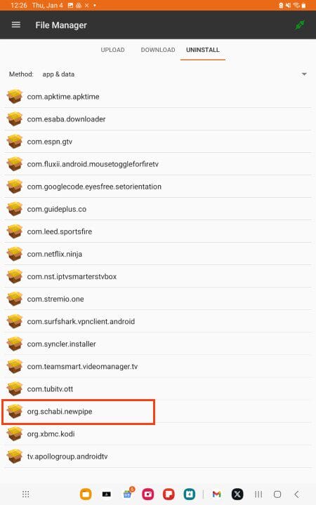 choose the app you wish to uninstall