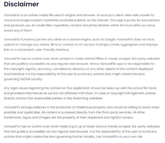Disclaimer