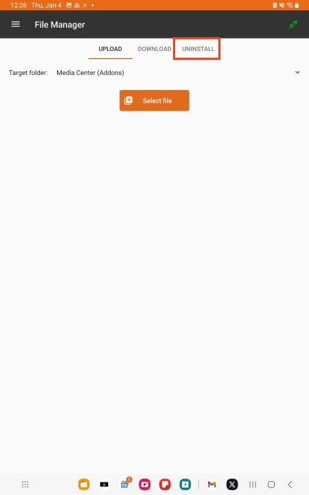 select uninstall