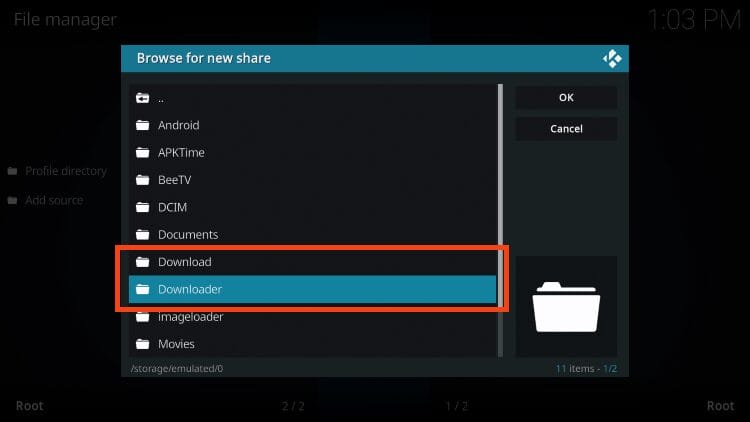 select download or downloader