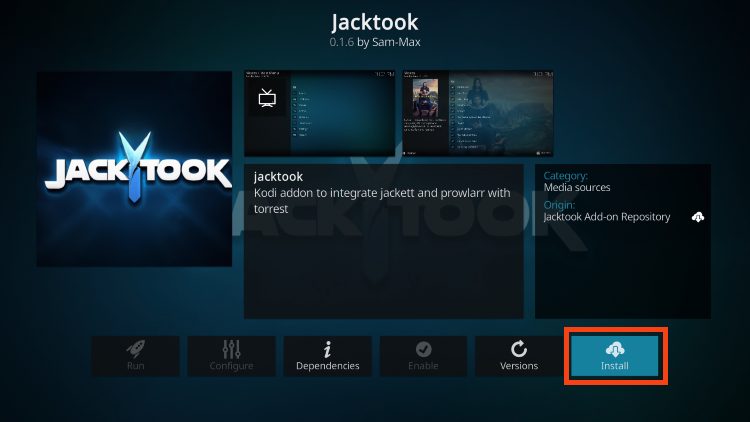 click install