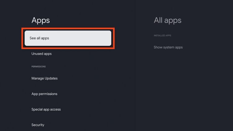choose all apps