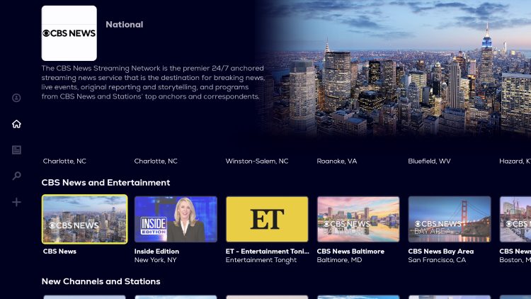 National Channel options