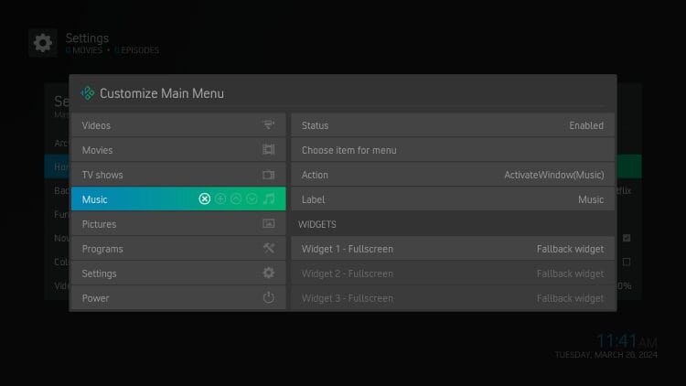 Remove tab options