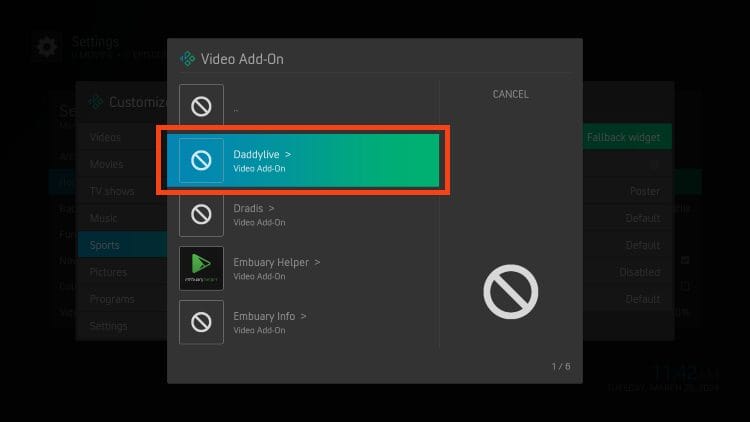 click your addon choice
