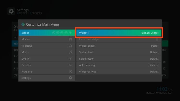 choose widget 1