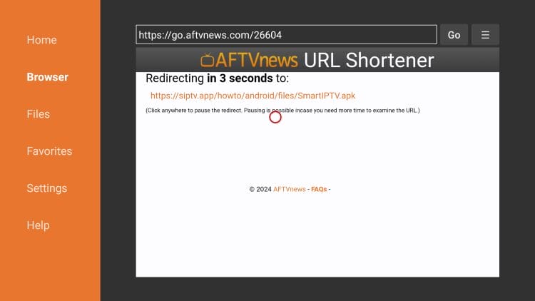 redirect page for smart iptv