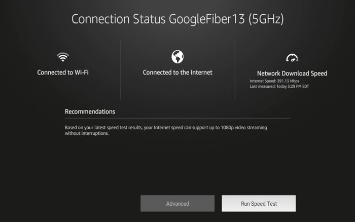 After the speed test is complete you will find your Internet speed results.