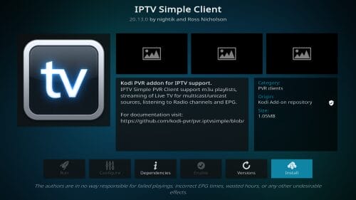 Watch IPTV on Kodi with PVR Simple Client