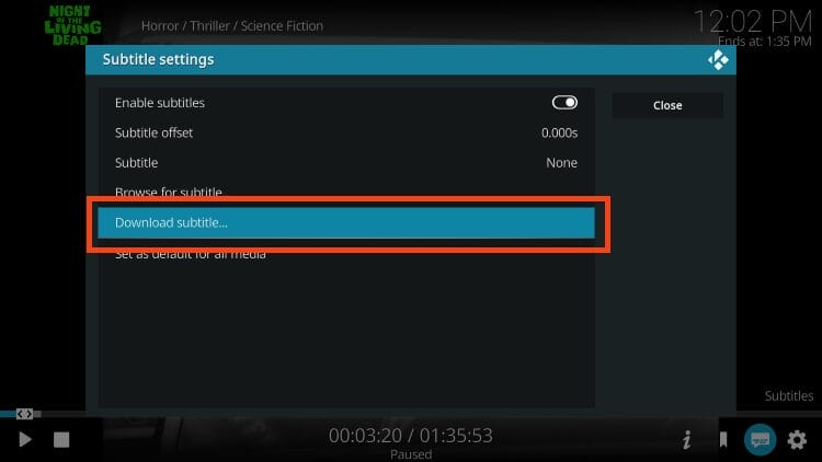click download subtitle