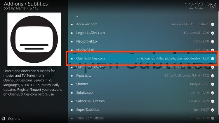 select opensubtitles.com