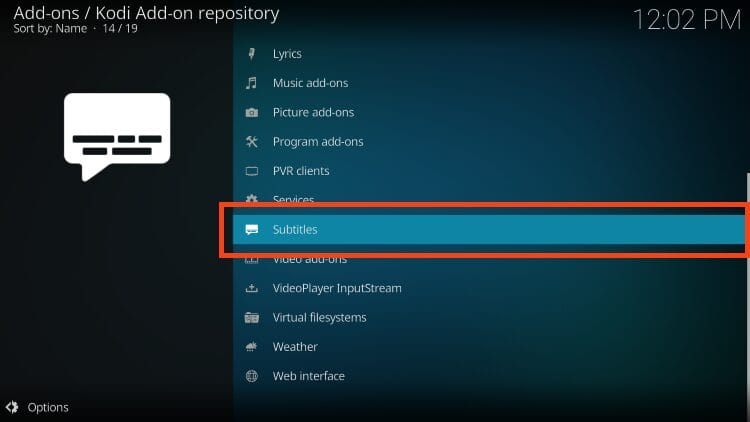 select subtitles