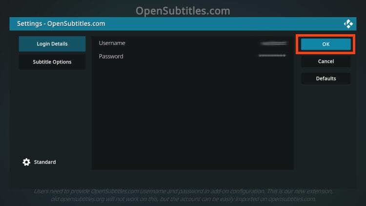 enter your user credentials