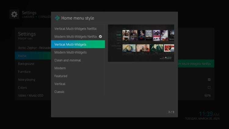 change home menu style
