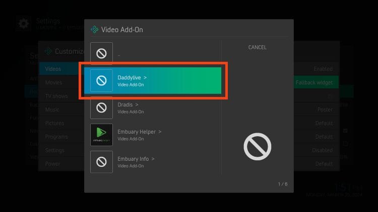 select your addon choice