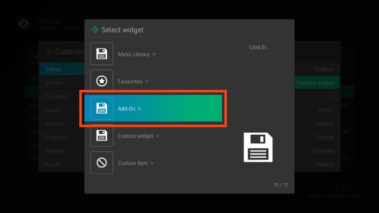 choose add-on