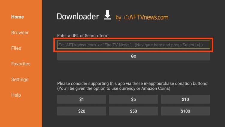 click the url bar