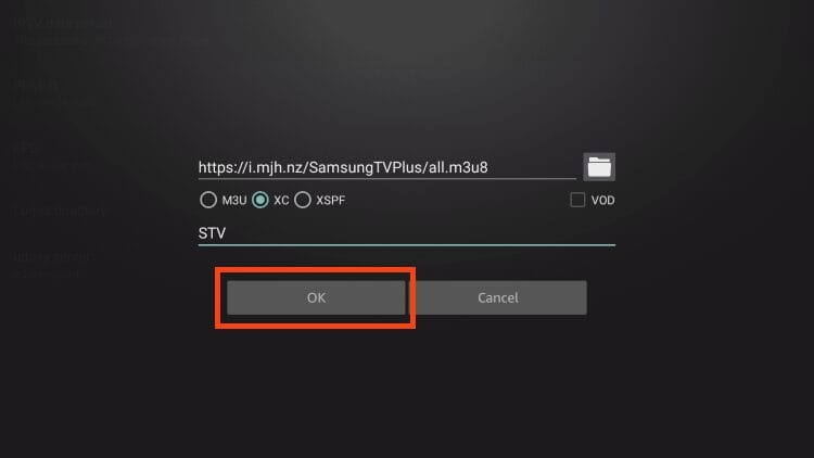 input playlist name and click ok