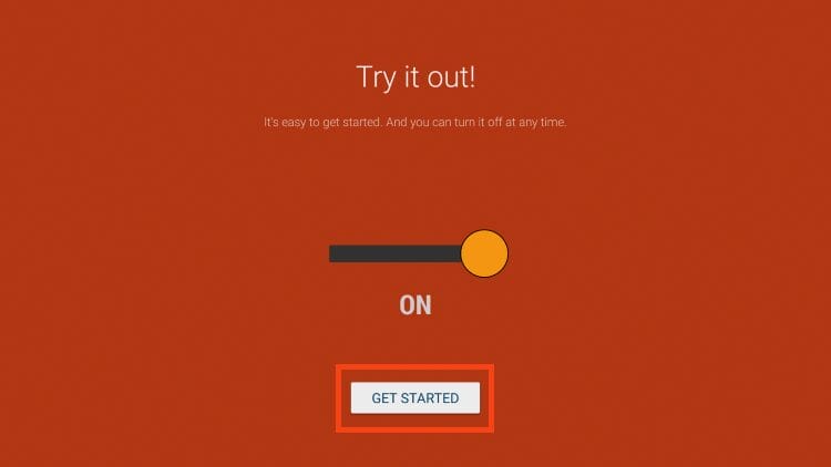 click get started after reading welcome messages
