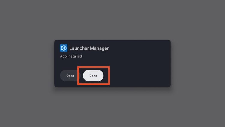 choose done for projectivy launcher