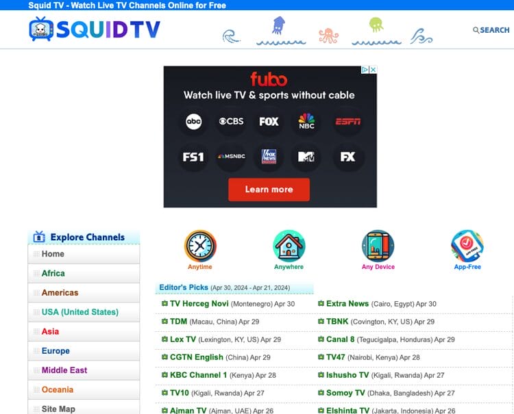 Squid TV Website