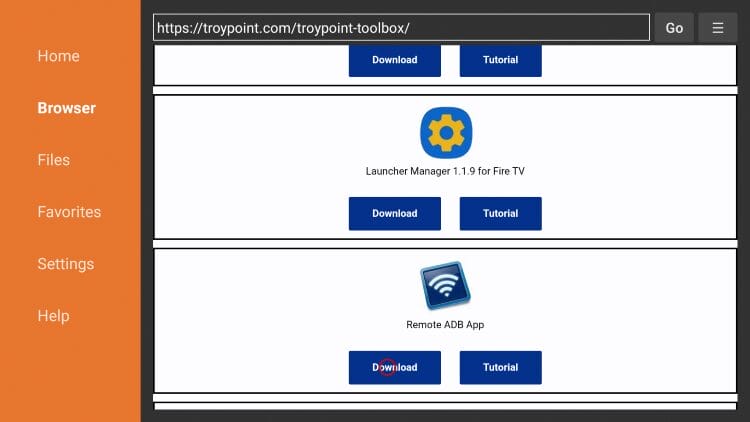 click download remote adb shell