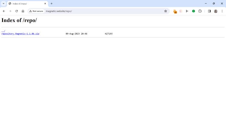 Index Repo message for repository URL