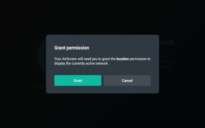 Click Grant when the "Grant permission" screen appears.
