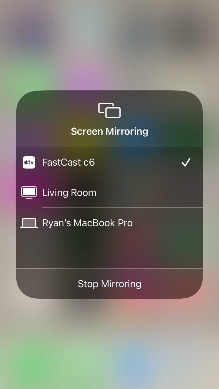 Wait a few seconds for the connection to establish and you should see a checkmark appear next to FastCast.