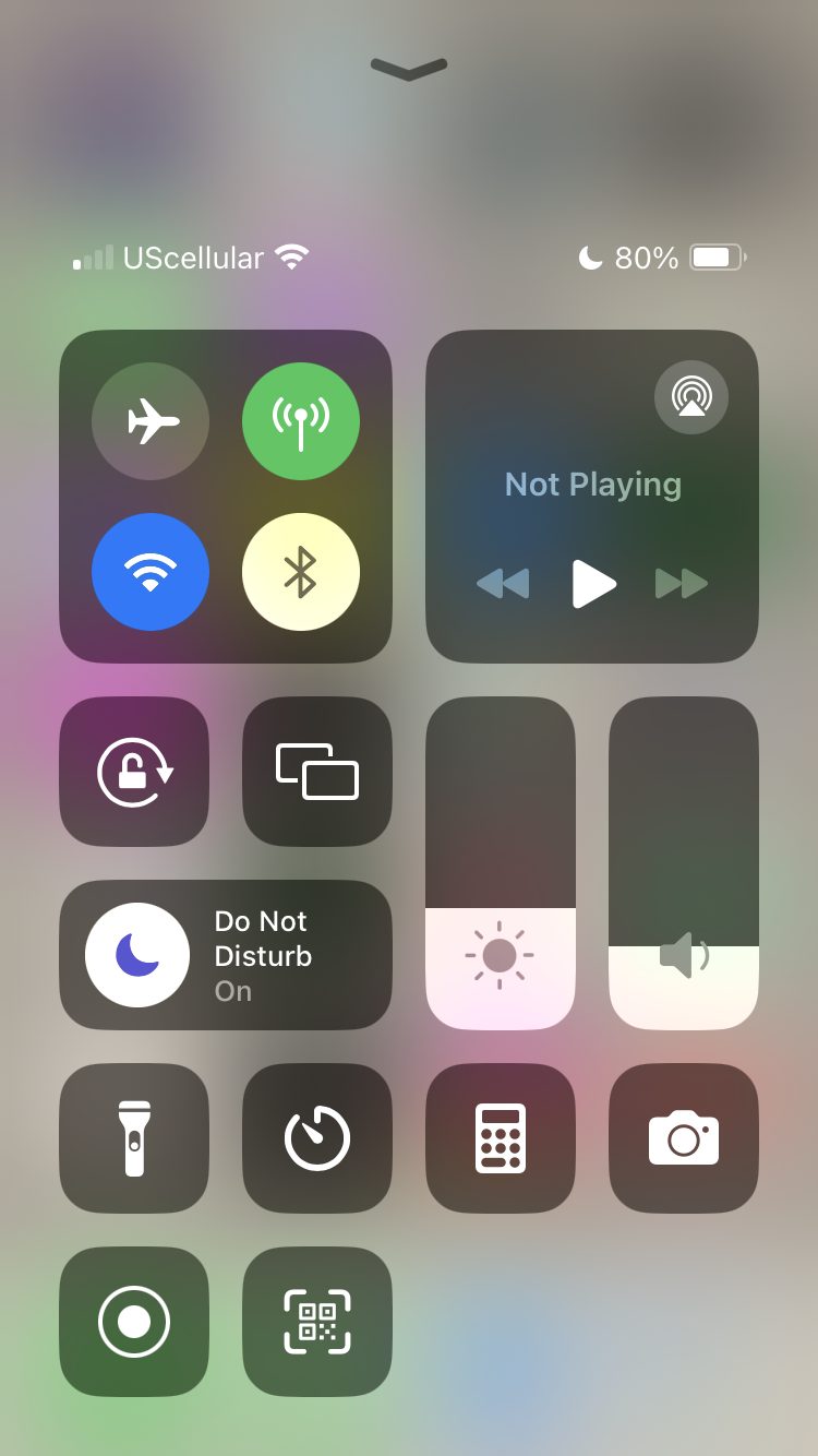 Move over to your iPhone and swipe up to prompt this shortcut menu. Then click the icon for screen mirroring