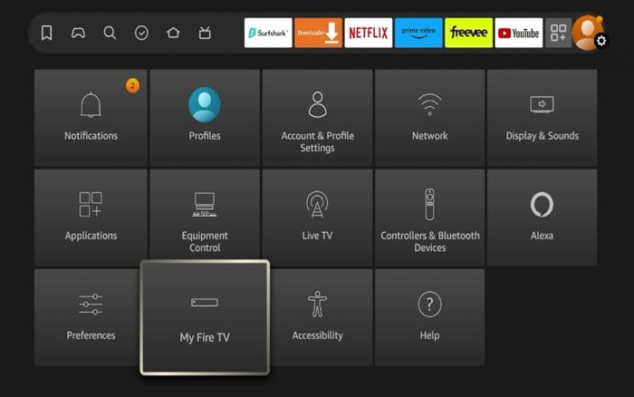 Scroll down and click My Fire TV.