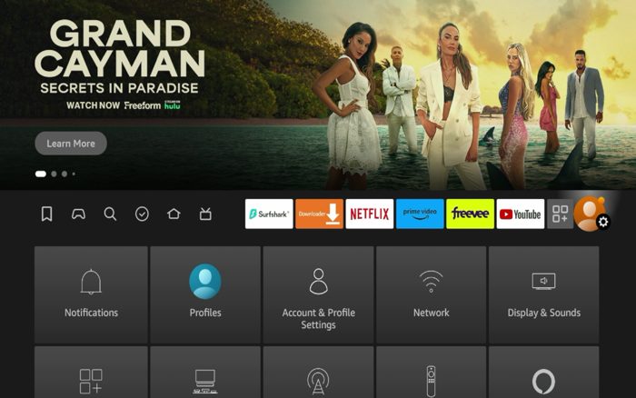 Return to the home screen of your Firestick and hover over the Settings icon.